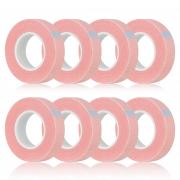 Flezoo 8 Rolls Lash Tape 9m/10 Yard Pink Adhesive Eyelash Tape Breathable Fabric Eyelash Extension Tape Makeup Lash Tape for Eyelash Extensions Supplies